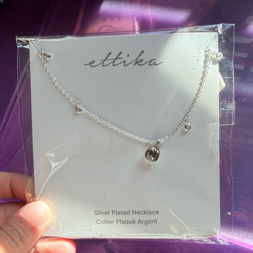 Erika Silver Necklace with Teardrop Charm